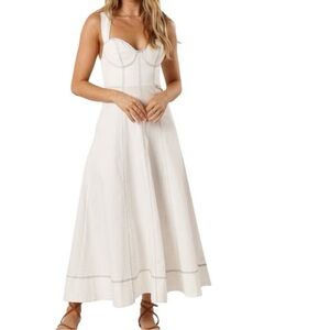 Petal & Pup White Midi Dress